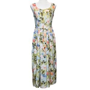 Expressions Floral Smocked Maxi Dress Cottagecore Feminine Romantic Womens Small